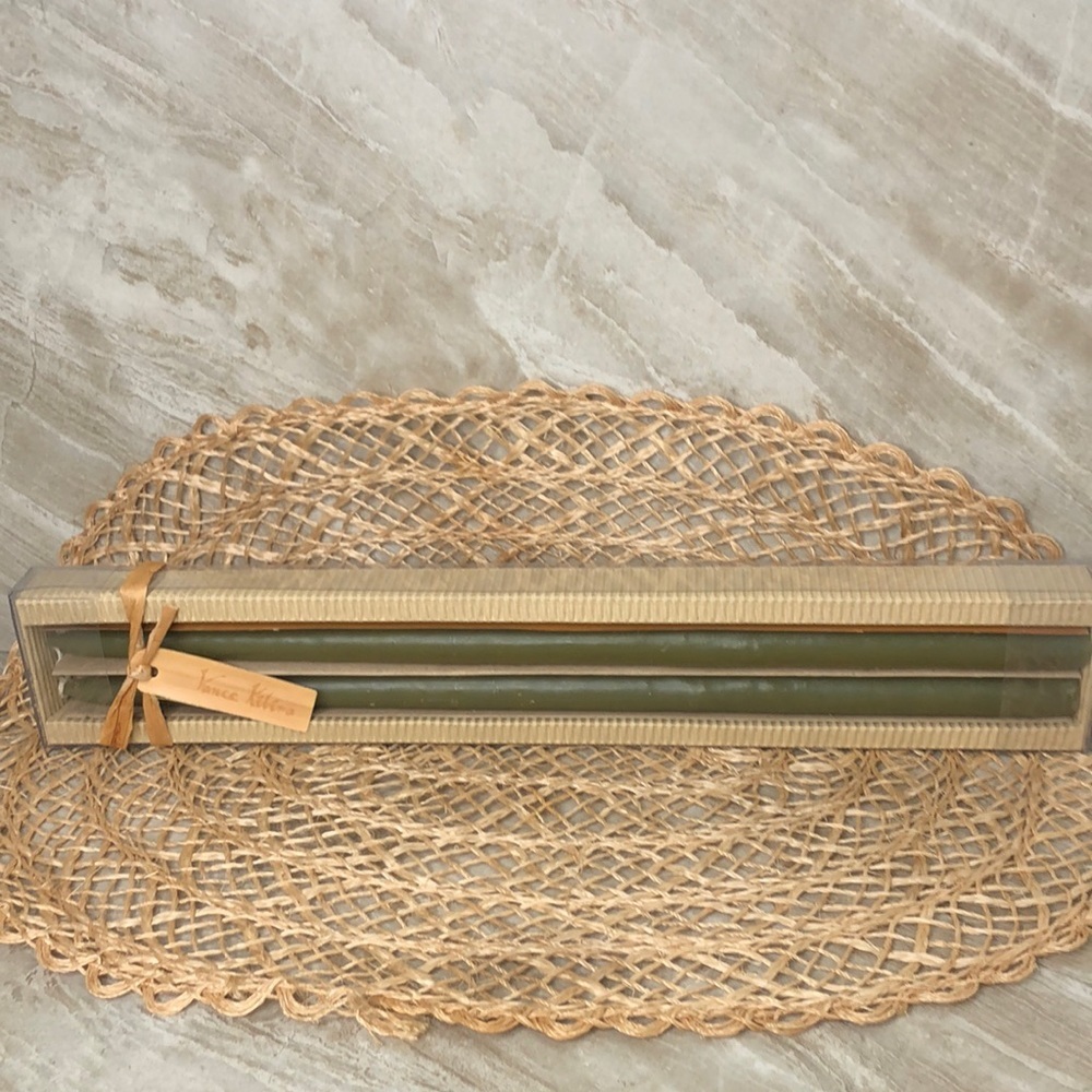 Vance Kitira 16” TIMBER TAPERS Moss Green Gift Box of 2 Candles‎ - Picture 3 of 10